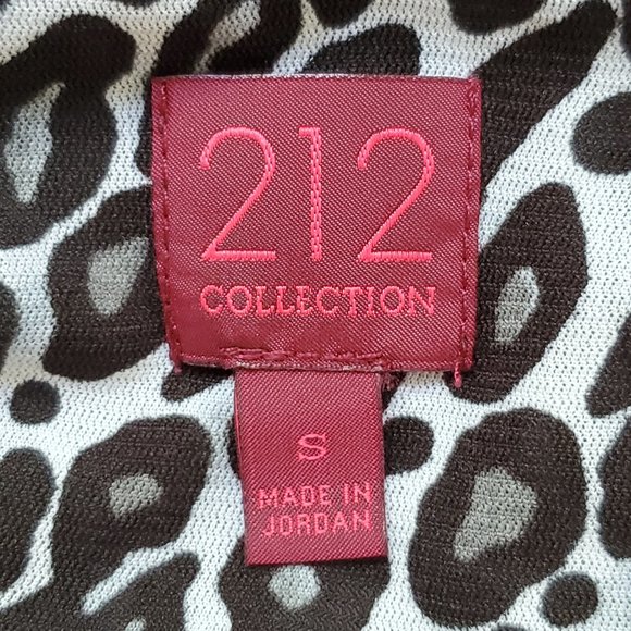 212 Collection Black White Animal Leopard Print Drape Neck Top Size S - Picture 11 of 14